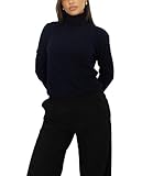 Win's Pull à col roulé en Cachemire pour Femme. Fabriqué