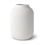 Flature vase en céramique avec rainures – fleur étanche