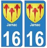 Bearn 16 Jarnac Ville Autocollant Plaque - arrondis