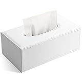 Boîte à mouchoirs en Cuir KingFom Moderne Blanc Pur