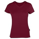 HRM T-Shirts Col en C Luxury pour Femmes, Bordeaux,