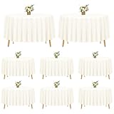 Pesonlook Lot de 8 nappes Rondes en Polyester Ivoire