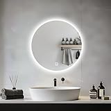 JAMUBOCHE Miroir de salle de bain LED pour lavabo de