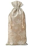 Lot de 10 sacs en lin avec motif flocon de neige et