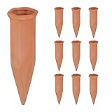 Relaxdays Arrosage en Terre Cuite, Lot de 10, Bouteilles