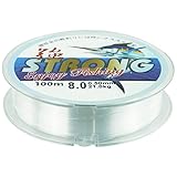 0.5mm/100m Fil de Pêche Monofilament en Nylon Transparent,Fil