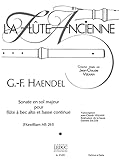 SONATE EN SOL MAJEUR FLUTE A BEC ALTO ET BC(COLLECT.LA