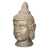 ECD Germany Statue Tête de Bouddha 53 cm - en Polyrésine