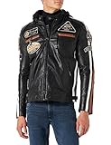 URBAN 5884 Motorradjacke Herren mit Protektoren, Lammlederjacke,