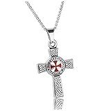 PiercingJak Collier Pendentif Croix des Templiers Croisé