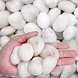LONTOM 1 kg de galets blancs décoratifs naturels polis