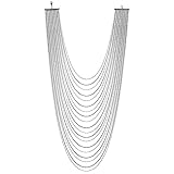 COOLSTEELANDBEYOND Argent Noir Long Statement Pendentif