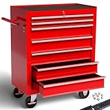 AREBOS Servantes d'atelier 7 Compartiments | Fermeture