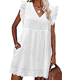PASUDA Robe Femme Ete Chic Robe Courte avec Poches