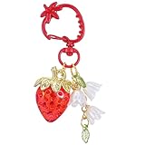 Telooco Porte-Clés Fraise Mignon 3D Motif Fraise Pendentif
