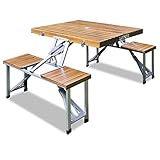 Ensemble Table et chaises en alu Pliant 4 Places Bois
