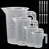 4PCS Gobelets Doseurs Transparents avec Poignée Verre