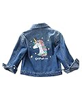 FEESHOW Enfant Fille Veste en Jean Denim Manche Longue