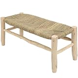 Bohome Living - Banc Marocain en Bois, Fait Main (Tressage