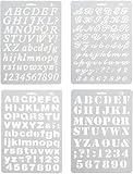 XUTONG 4 Pack Pochoirs d'Alphabet Professionnels -
