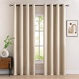MIULEE Rideau Occultant Beige à Oeillets 140x225 CM