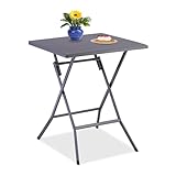 Relaxdays Table de Jardin Pliante, HxLxP : env. 73x62x62