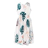 ranrann Enfant Fille Robe Fleurie Eté sans Manches