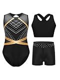Oyolan Enfant Fille Justaucorps Gymnastique et Short