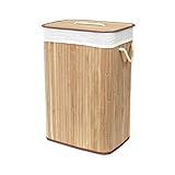 Compactor, Panier à Linge Rectangulaire Pliable, Bambou,