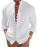 NANAMEEI Chemise Lin Homme Manches Longues Chemise