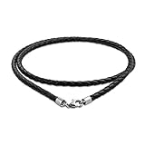 Bling Jewelry Cordon Pendentif en Cuir Noir en Cuir