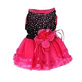 Li-ly Premium Qualité Rose Fleur Gaze Tutu Robe Chiot