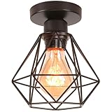 iDEGU Lustre Plafonnier Industriel Métal Suspension