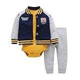 Chic-Chic Ensemble Garçon Fille Bébé 3pc Blouson Base-Ball+