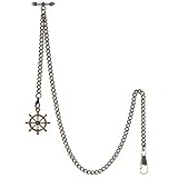 TREEWETO Montre de poche Albert pour homme avec 2 crochets