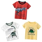 Lot de 3 T-Shirt Garçon à Manches Courtes Coton Enfants
