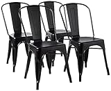 Amazon Basics Lot de 4 chaises de Salle à Manger empilables