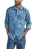 Wrangler Iconic Denim Regular Fit Snap Shirt Chemise