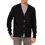 Amazon Essentials Pull Cardigan en Coton Homme, Noir,
