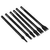 6 Pcs Noir Fendu Droite Plat Pointe Poinçon Coupé En