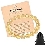 Bracelet Aynkh de Citrine et Cristal Naturel 8mm Ajustable