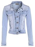 Neuf pour Femmes Veste en Jeans Black Blue Taille 8