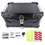 Noir 65L Top Case Aluminium Étanche Universel pour