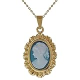 Générique Lot Pendentif Camé Bleu Plaqué Or 18 carats
