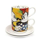 Egan service 2 tasses à café empilables Mickey Mouse
