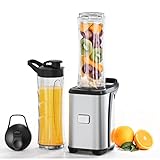Enfmay 350W Blender Smoothie Mini Blenderavec 2 Bouteilles