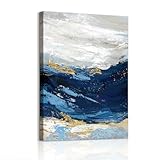 WENGTIAO Abstrait Minimaliste Bleu Tableau Decoration