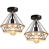 Lot de 2 Luminaire Plafonnier Industriel, iDEGU Lustre
