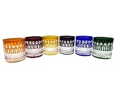 6 Verres à Whisky à Apéritif - Eau en Cristal - 6 Couleurs