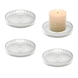 YoHyien 4 Pièces Porte Bougie Pilier en Verre 9 cm,